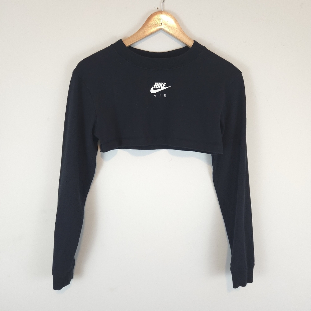 Nike Air Women's Black Long Sleeve Super Crop Top